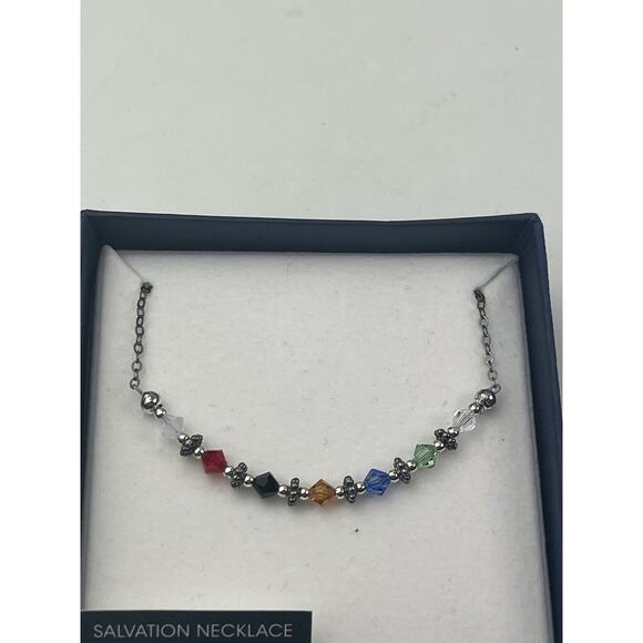 Bob Siemon NIB Salvation Necklace Sterling Silver 18" Austrian Crystal Dainty - Picture 5 of 10